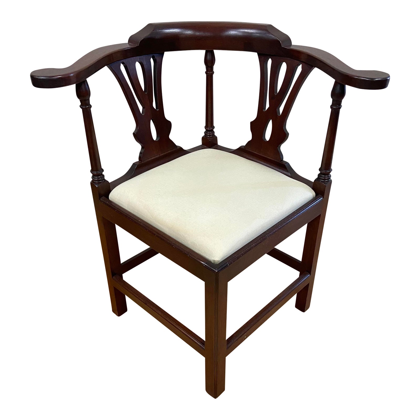 1980s Vintage The Bartley Collection Furniture Solid Mahogany Corner