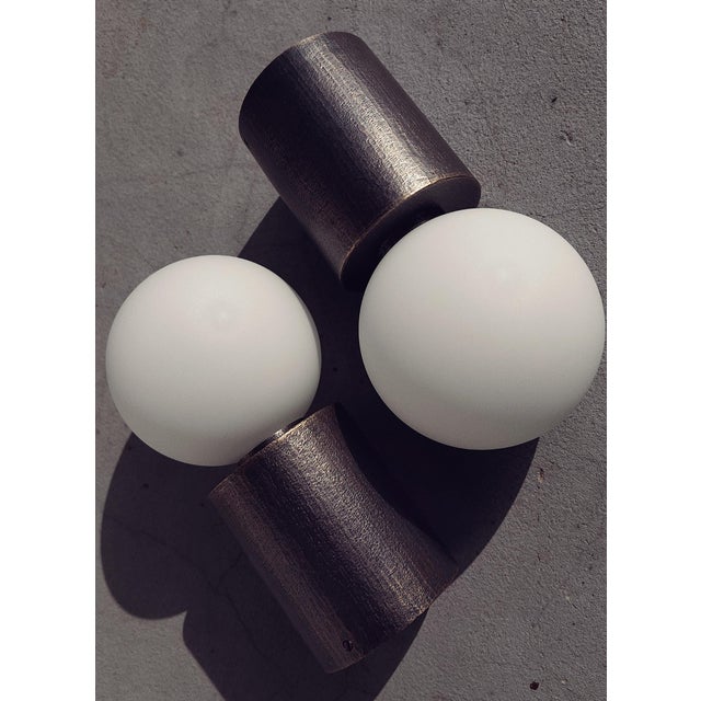 PP03 Hand-Textured Brass Wall Lamp by Wojtek Olech for Balance Lamp For Sale - Image 4 of 5