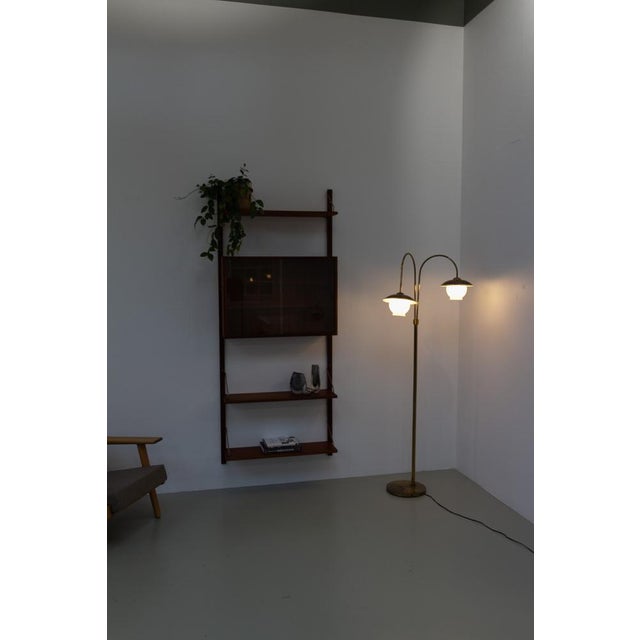 Scandinavian Art Deco Floor Lamp in Brass and Glass, 1920s For Sale - Image 3 of 18