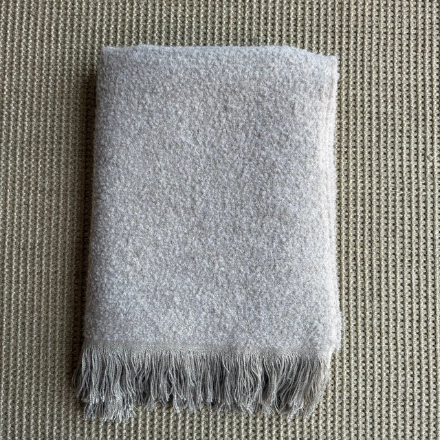 Not Yet Made - Made To Order Beige Belgian Linen and Wool Throw-Xl For Sale - Image 5 of 5