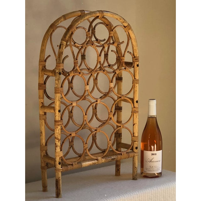 Vintage Mid-20th Century Bamboo Wine Rack For Sale In Baltimore - Image 6 of 12