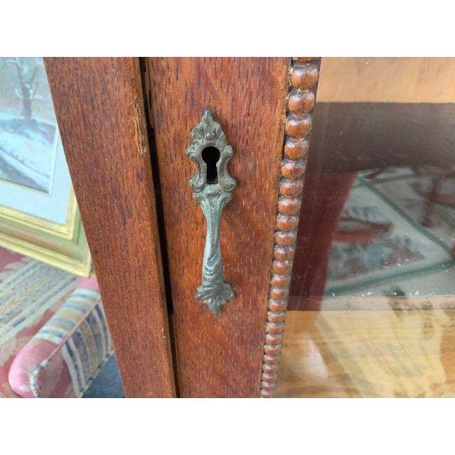 Early 20th Century 20th Century Oak Victorian Glass Display Cabinet For Sale - Image 5 of 13