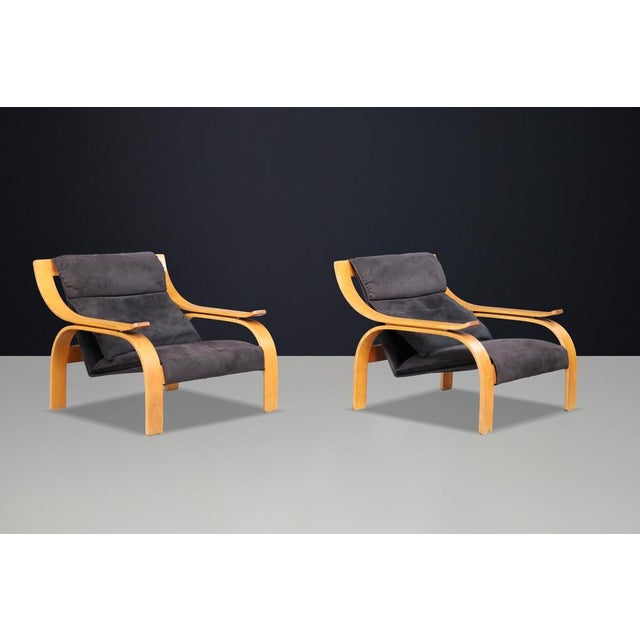 Woodline Lounge Chairs attributed to Marco Zanuso for Arflex, Italy, 1960s, Set of 2 For Sale - Image 10 of 11