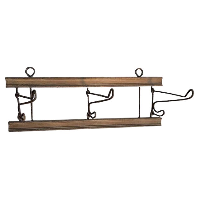Antique Wood and Iron Rack For Sale