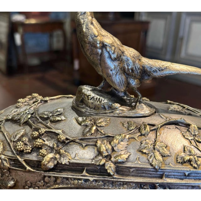 French 19th Century French Silvered Bronze Hunting Casket Signed Auguste Cain For Sale - Image 3 of 12