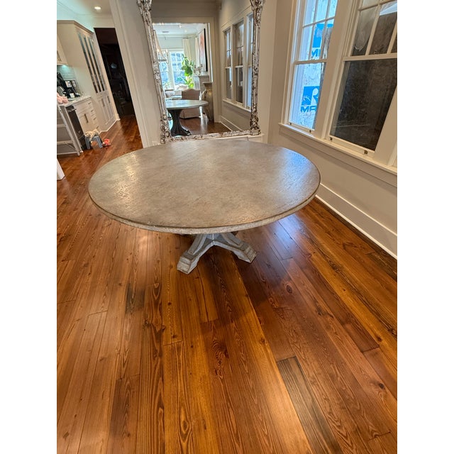 2010s Bennett Galleries Knoxville Reclaimed Wood Round Dining Table For Sale - Image 5 of 8