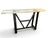 Stunning console table from Timothy Oulton- made of a single solid textured clear glass top and black metal base.