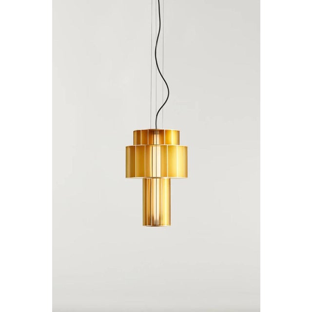 T Pe Golden Suspended Lamp by Stephen Burks Babel for Parachilna For Sale - Image 4 of 14