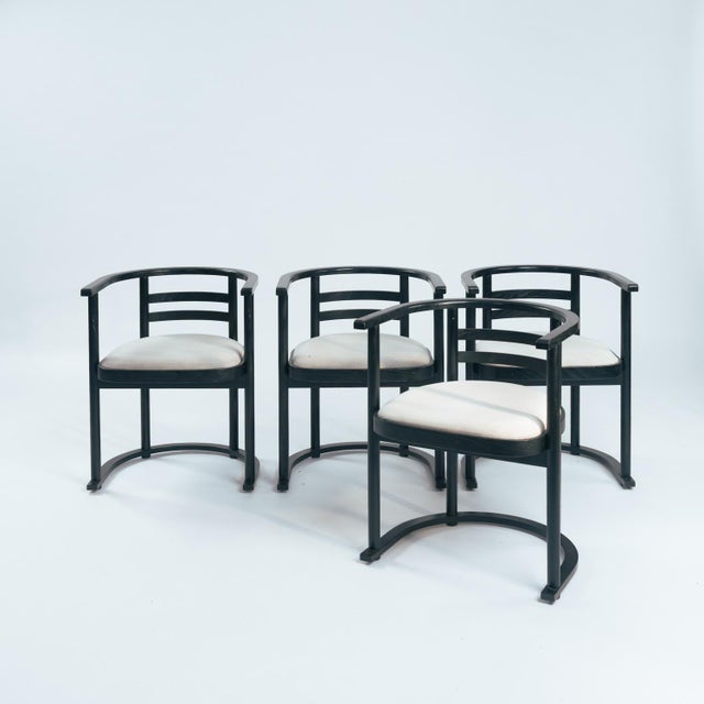 Black Bauhaus Dining Chairs in the style of Josef Hoffmann, 1970s, Set of 8 For Sale - Image 8 of 17