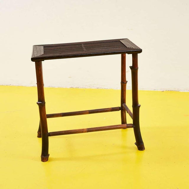 Vintage Bamboo Coffee Table For Sale - Image 3 of 6