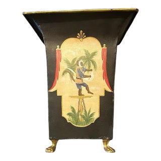 Vintage Painted Monkey Waste Bin For Sale