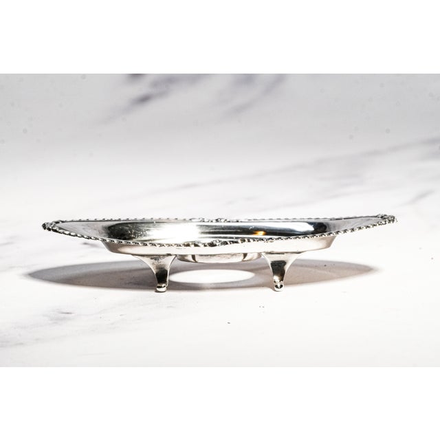 Lovely Edwardian English Antique Sterling Silver Crystal Inkwell Pen Tray Desk Office Home Decor For Sale - Image 17 of 18