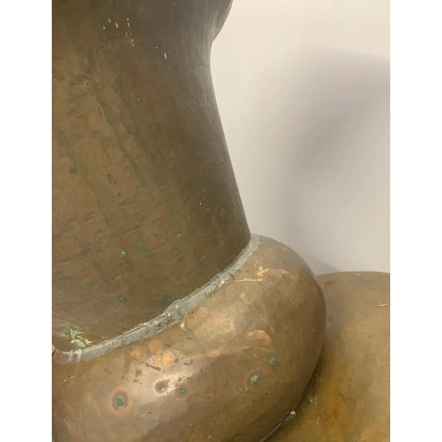 Late 19th Century Copper Urn Planter With Brass Lion-Head Ring Handles For Sale - Image 11 of 11