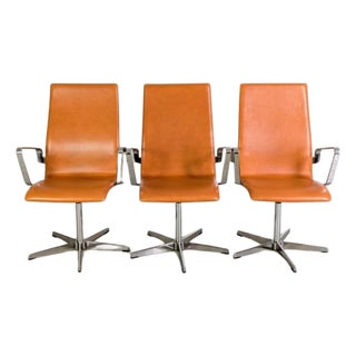 Oxford Office Chairs by Arne Jacobsen for Fritz Hansen, Set of 3 For Sale