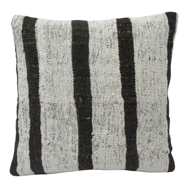 Hemp Brown & White Kilim Pillow For Sale