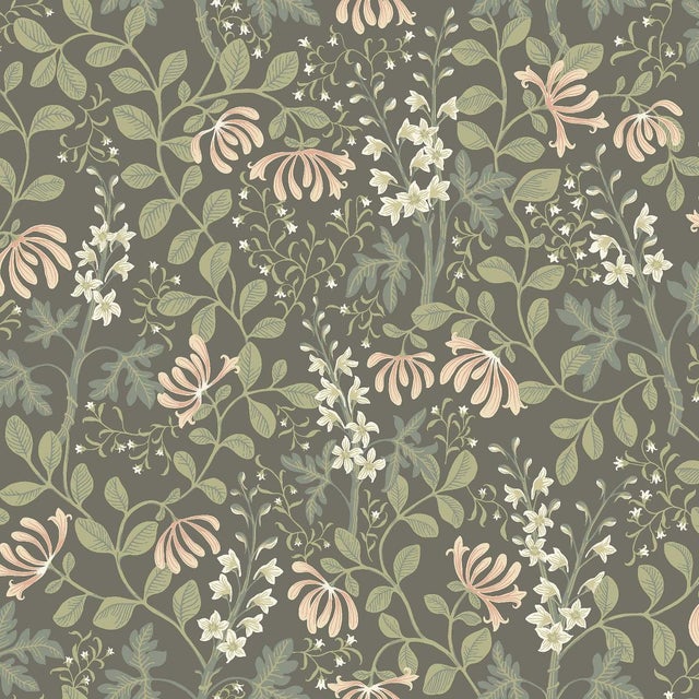 Boråstapeter Trädgårdsfröjd Wallcovering In Charcoal For Sale