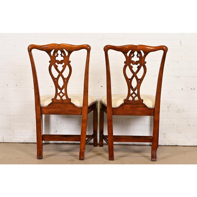 Maitland Smith Georgian Carved Mahogany Dining Chairs, Set of Six For Sale - Image 11 of 13