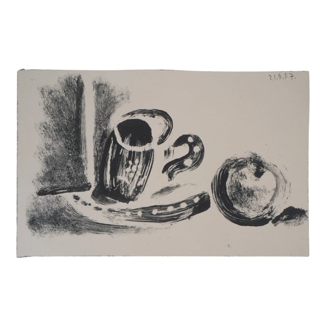 Cup and Apple Lithograph by Pablo Picasso, 1947 For Sale