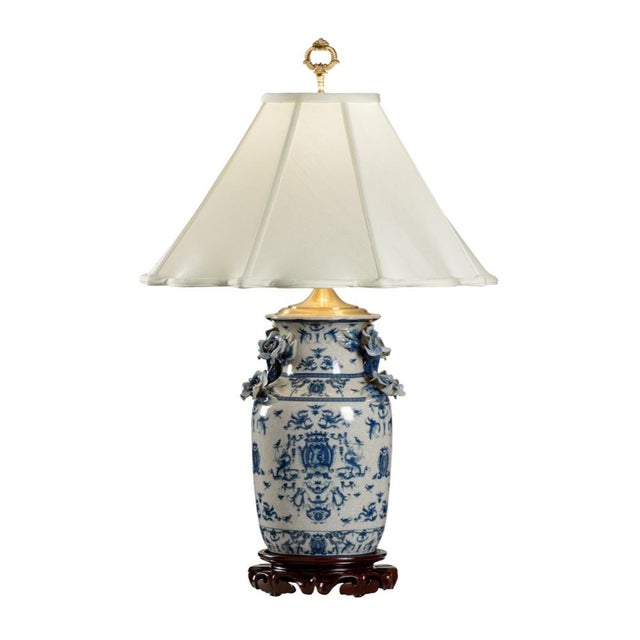 Contemporary Wildwood Blue White With Dragons Table Lamp For Sale - Image 3 of 3
