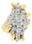 Late 20th Century 14k Two Tone Natural Diamond Waterfall Ring, Size 6.5 For Sale