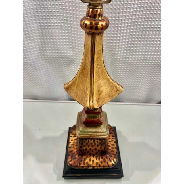 Late 20th Century Vintage John Richard Pagoda Style Column Table Lamp - Unique Home Decor Accent Sales Pitch For Sale - Image 5 of 8