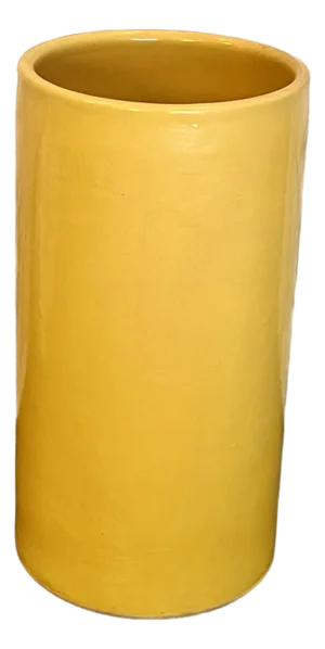 Mid 20th Century Vintage Yellow Glazed Ceramic Umbrella Stand / Planter