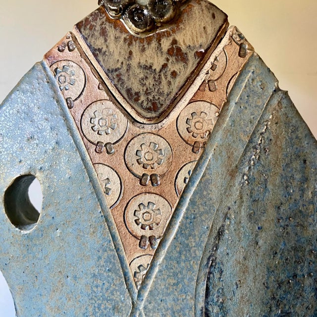 Fred Wiesener Art Deco Ceramic Clay Standing Lady Vessel Sculpture 28.5” For Sale - Image 13 of 13