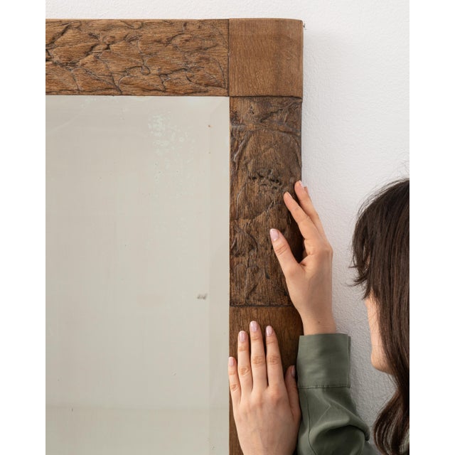 19th Century French Oak Wall Mirror For Sale - Image 10 of 10