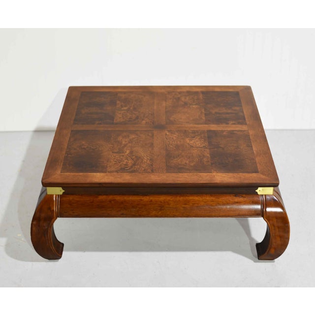 Chinoiserie Mid Century Chinoiserie Ming Burl Wood Coffee Table For Sale - Image 3 of 10