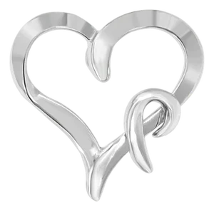 .925 Sterling Silver Heart Shaped Pendant Necklace