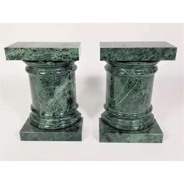 1980s 1980s Green Marble Bookends- a Pair For Sale - Image 5 of 13