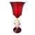 1970s Murano Glass Goblet "Tipetto" Red Blown Glass With Gold Leaf Decoration For Sale