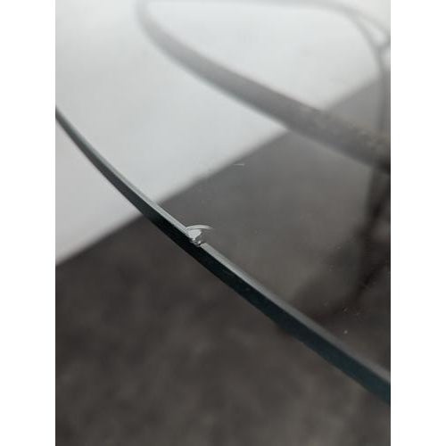 Metal Round Dining Table in Wrought Iron and Glass For Sale - Image 7 of 8