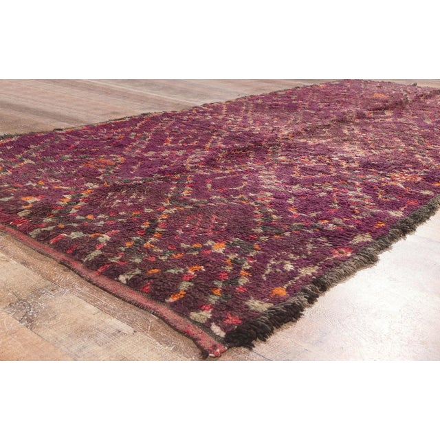 Textile Vintage Purple Beni MGuild Moroccan Rug - 05'02 X 11'01 For Sale - Image 7 of 10