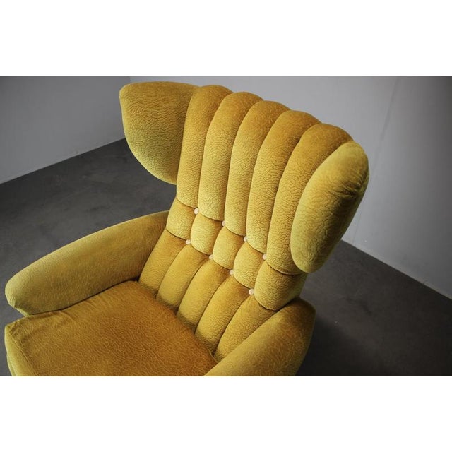 Mid-Century Wingback Swivel Lounge Chair, Former Czechoslovakia, 1960s For Sale - Image 10 of 12