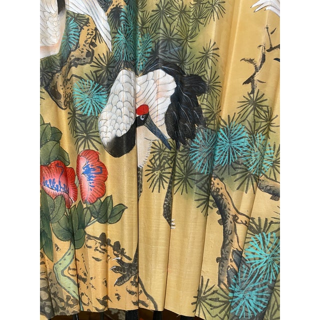 Wood 1960s Chinese Storks Wall Fan For Sale - Image 7 of 8