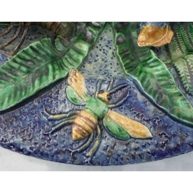 Late 19th Century 19th Century Victor Barbizet Majolica Palissy Fishs Wall Platter For Sale - Image 5 of 9