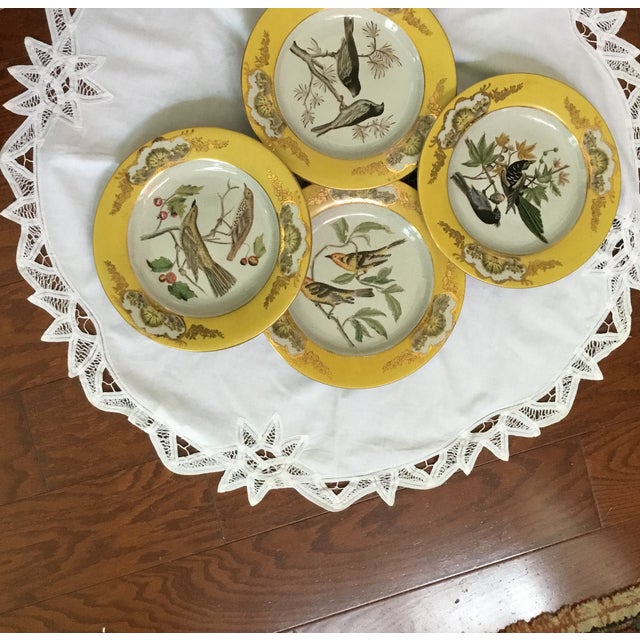 Ceramic Vintage Hua Rong Tang Zhi Porcelain Bird Plate Set For Sale - Image 7 of 7