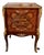 French Louis XV Style Two-Drawer Commode – Rich Wood Marquetry With Gilded Bronze Details For Sale