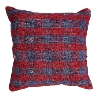 Vintage Fabric Pillow 16" X 17" For Sale