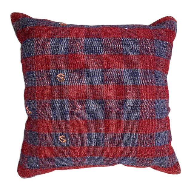 Vintage Fabric Pillow 16" X 17" For Sale