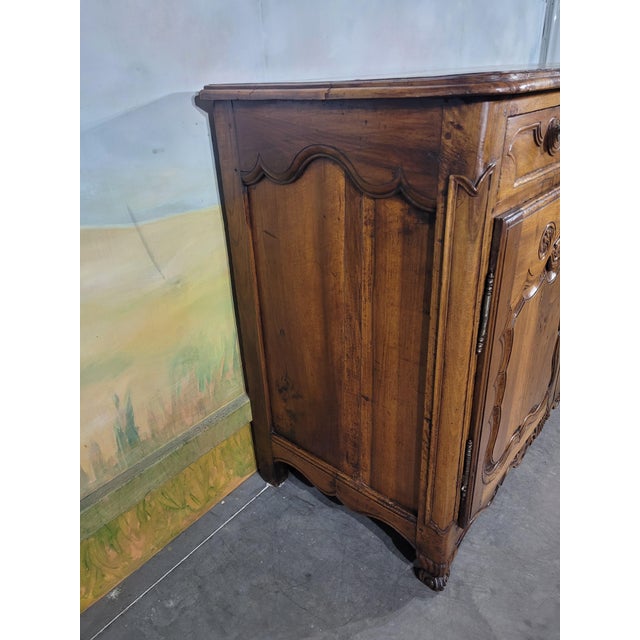 Wood Louis XV Style Low Walnut Sideboard For Sale - Image 7 of 13