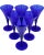 Blue Set of 6 Vintage Cobalt Blue Champagne Flutes Glasses For Sale - Image 8 of 13