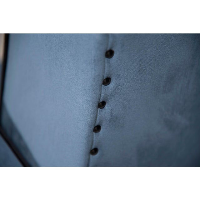 Set of Art Deco Blue Velvet Armchairs, 1940s For Sale - Image 14 of 18