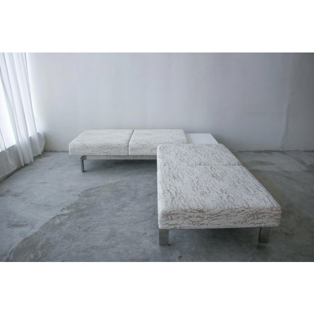 Modern Stainless Steel Benches - a Pair For Sale - Image 4 of 11