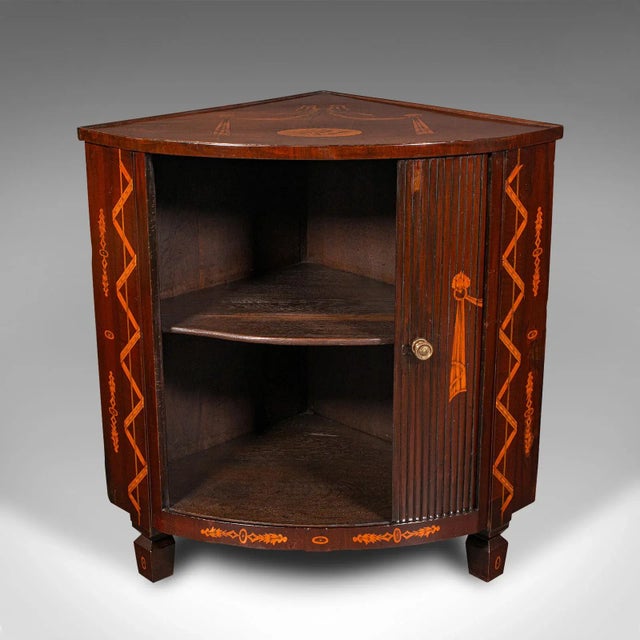 Traditional Circa 1800 Antique Tambour Corner Cabinet For Sale - Image 3 of 10