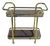 Rolling Serving Cart in Gilded Metal and Glass, 1980s For Sale