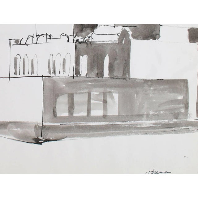 This 1976 ink wash on paper is by San Francisco painter Jack Freeman (1938-2014). Freeman studied at the High Museum of...