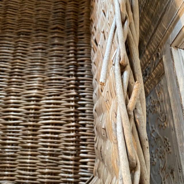 Antique Grand Size French Wicker Mill Basket For Sale - Image 11 of 11