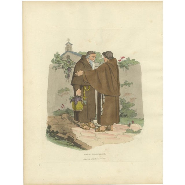 Capuchin Monks and Roman Serenity, 1820, Paper For Sale - Image 10 of 10
